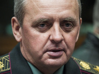 Viktor Muzhenko, Commander-in-Chief of the Armed Forces of Ukraine prior to the meeting of the EU Chiefs of Defence in Brussels, Belgium on...