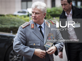 Volker Wieker, the Chief of Staff (Generalinspekteur, lit. Inspector General) of the Bundeswehr, the German armed forces arrives prior to th...