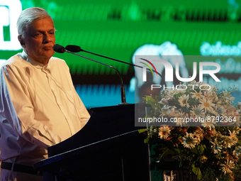 The United National Party leader, President Ranil Wickremesinghe, addresses his party community and guests. September 06, 2022 Colombo, Sri...