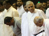Ranil Wickremesinghe, (white hair)President of Sri Lanka and United National Party leader attended The United National Party 76th anniversar...