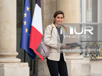 Amelie Oudea-Castera, Minister of Sport and Olympic Games at the exit of the Council of Ministers at the Elysée Palace, in Paris, on 7 Septe...