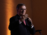 The Mexican Foreign Minister, Marcelo Ebrard, during the High Level Dialogue between Mexico and the US organized by the American Society whe...