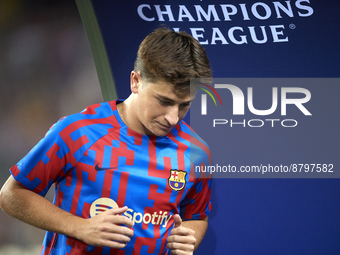Pablo Torre of Barcelona prior the UEFA Champions League group C match between FC Barcelona and Viktoria Plzen at Spotify Camp Nou on Septem...