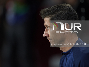 Robert Lewandowski centre-forward of Barcelona and Poland prior during the UEFA Champions League group C match between FC Barcelona and Vikt...