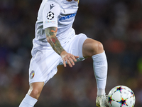 Jan Sykora Left Winger of Viktoria Plzen and Czech Republic controls the ball during the UEFA Champions League group C match between FC Barc...