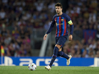 Gerard Pique centre-back of Barcelona and Spain in action during the UEFA Champions League group C match between FC Barcelona and Viktoria P...
