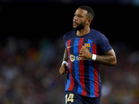 Memphis Depay centre-forward of Barcelona and Netherlands during the UEFA Champions League group C match between FC Barcelona and Viktoria P...