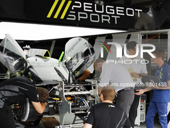 scrutineering, verifications techniques, FIA, Peugeot TotalEnergies Hybrid 9X8 Hypercar, during the 6 Hours of Fuji 2022, 5th round of the 2...