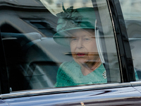 (EDITOR'S NOTE: File image) The Queen has died aged 96, Buckingham Palace has announced. - In this file photo: British Queen Elizabeth II tr...