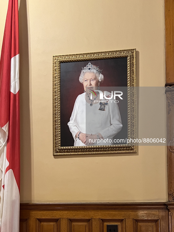 Portrait of Queen Elizabeth II inside the Ontario Legislative Building (Queen's Park) in Toronto, Ontario, Canada, on June 20, 2022.  