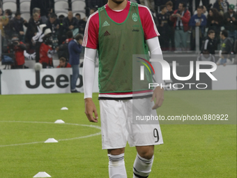 Alvaro Morata before the serie A match between Juventus FC and Torino FC at the Juventus Stadium on october 31, 2015 in Torino, Italy.  (