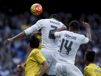 SPAIN, Madrid:Real Madrid's French Defender Rafael Varane during the Spanish League 2015/16 match between Real Madrid and UD UD Las Palmas,...