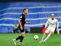 David Raum and Federico Valverde during UEFA Champions League match between Real Madrid and RB Leipzig at Estadio Santiago Bernabeu on Septe...
