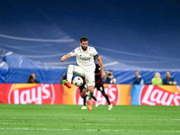 Nacho during UEFA Champions League match between Real Madrid and RB Leipzig at Estadio Santiago Bernabeu on September 14, 2022 in Madrid, Sp...