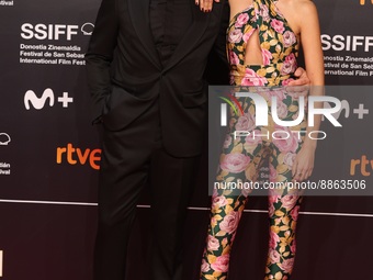(L-R) Luis Tosar and María Luisa Mayol pose during the opening gala of the San Sebastian Film Festival 2022 at the Kursaal, September 16, 20...