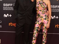 (L-R) Luis Tosar and María Luisa Mayol pose during the opening gala of the San Sebastian Film Festival 2022 at the Kursaal, September 16, 20...