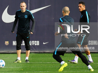 BARCELONA -november 03- SPAIN:  Andres Iniesta during the training before the Champions League match against Bate Borisov, on november 03, 2...