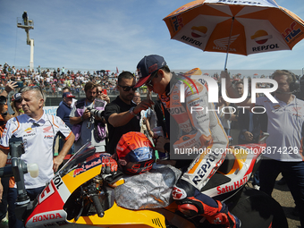 Marc Marquez (93) of Spain and Repsol Honda Team during the race of Gran Premio Animoca Brands de Aragon at Motorland Aragon Circuit on Sept...