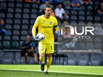 Inter's Samir Handanovic portrait in action during the italian soccer Serie A match Udinese Calcio vs Inter - FC Internazionale on September...