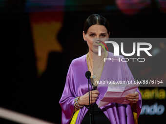 Juliette Binoche receives the Donostia award for her outstanding career at the 70th edition of the San Sebastian International Film Festiva...