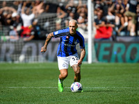 Inter's Federico Dimarco portrait in action during the italian soccer Serie A match Udinese Calcio vs Inter - FC Internazionale on September...