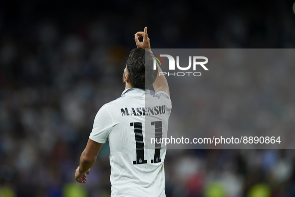 Marco Asensio right winger of Real Madrid and Spain celebrates after scoring his sides first goal during the UEFA Champions League group F m...