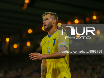 Andriy Yarmolenko of Ukraine during the UEFA Nations League match between Scotland and Ukraine at Hampden Park, Glasgow, United Kingdom on 2...