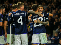 GOAL Scotland, Lyndon Dykes of Scotland National Team doubles the home sides lead and celebrates with his team mates during the UEFA Nations...