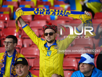 Fans Ukraine during the UEFA Nations League match between Scotland and Ukraine at Hampden Park, Glasgow, United Kingdom on 21 September 2022...
