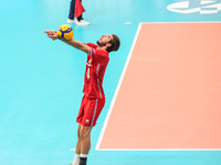Nathan Canovas (FRA) in action during the Volleyball Intenationals U20 European Championship - Slovenia vs France on September 22, 2022 at t...