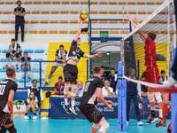 Spike of Luka Marovt (SLO) during the Volleyball Intenationals U20 European Championship - Slovenia vs France on September 22, 2022 at the M...