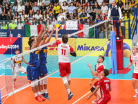 Plotr Sliwka (POL) in action during the Volleyball Intenationals U20 European Championship - Italy vs Poland on September 22, 2022 at the Mo...