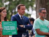 U.S. Senator Chris Murphy (D-CT) stands with demonstrators at a rally near the U.S. Capitol in Washington, D.C. on September 22, 2022 to urg...