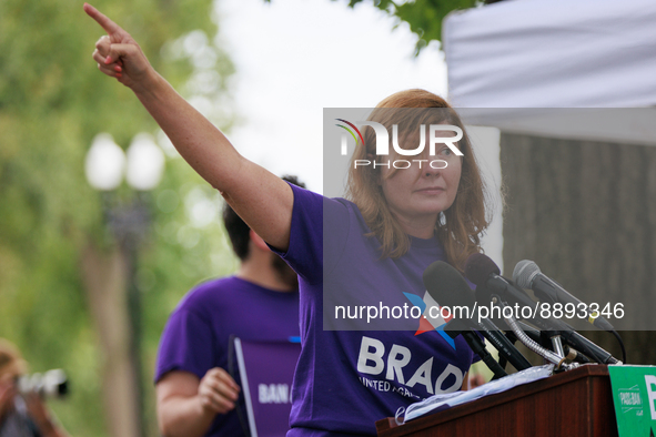 Kris Brown, President of the Brady Campaign, speaks at a rally near the U.S. Capitol in Washington, D.C. on September 22, 2022 to urge the S...