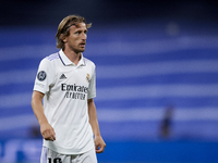 Luka Modric central midfield of Real Madrid and Croatia in action during the UEFA Champions League group F match between Real Madrid and RB...