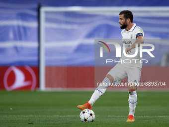 Nacho Fernandez centre-back of Real Madrid and Spain during the UEFA Champions League group F match between Real Madrid and RB Leipzig at Es...