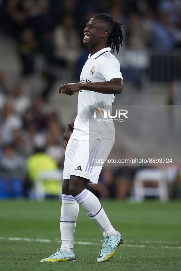 Eduardo Camavinga central midfield of Real Madrid and France during the UEFA Champions League group F match between Real Madrid and RB Leipz...