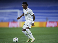 Vinicius Junior left winger of Real Madrid and Brazil in action during the UEFA Champions League group F match between Real Madrid and RB Le...