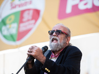 Giobbe Covatta , attend an event at the end of the election campaign of the Left Green Alliance in Via dei Fori imperiali  on September 22,...