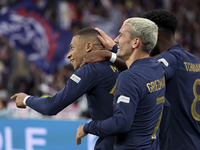 Kylian Mbappe of France celebrates his goal with Antoine Griezmann and teammates during the UEFA Nations League, League A - Group 1 football...