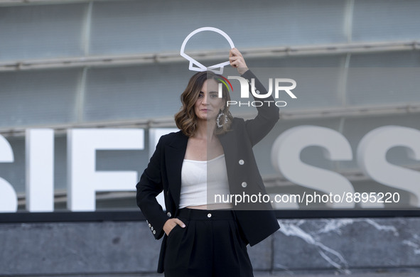 Actress Violeta Porta poses at the presentation of 'El techo amarillo' at the San Sebastian Film Festival, Sept. 22, 2022, in San Sebastian,...