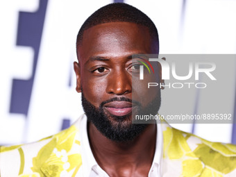 American former professional basketball player Dwyane Wade wearing Gucci arrives at the Los Angeles Special Screening Of Netflix's 'The Rede...