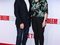 American film producer and director Frank Marshall and wife/American film producer and President of Lucasfilm Kathleen Kennedy arrive at the...