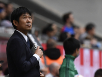 Hajime Moriyasu head coach of Japan during the international friendly match between Japan and United States at Merkur Spiel-Arena on Septemb...