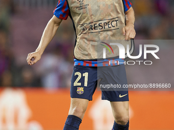 Frenkie de Jong central midfield of Barcelona and Netherlands during the warm-up before the UEFA Champions League group C match between FC B...