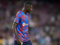 Ousmane Dembele right winger of Barcelona and France during the warm-up before the UEFA Champions League group C match between FC Barcelona...