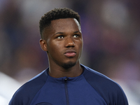 Ansu Fati left winger of Barcelona and Spain poses prior during the UEFA Champions League group C match between FC Barcelona and Viktoria Pl...
