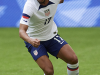 Malik Tillman attacking midfield of USA and Rangers FC runs with the ball during the international friendly match between Japan and United S...