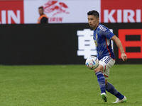 Yuta Nakayama centre-back of Japan and Huddersfield Town controls the ball during the international friendly match between Japan and United...