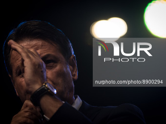 Five Star Movement (M5S) leader Giuseppe Conte attends the closing rally before the general elections at Piazza Santi Apostoli, in Rome, Ita...